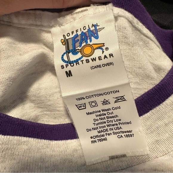 Vintage offical fan sportswear Phoenix Suns gray and purple striped T-shirt - Picture 3 of 5